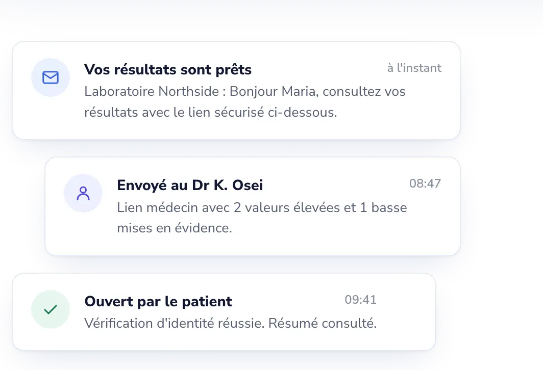 Lab Desk: Les résultats parviennent aux patients et aux médecins dès que vous les publiez.
