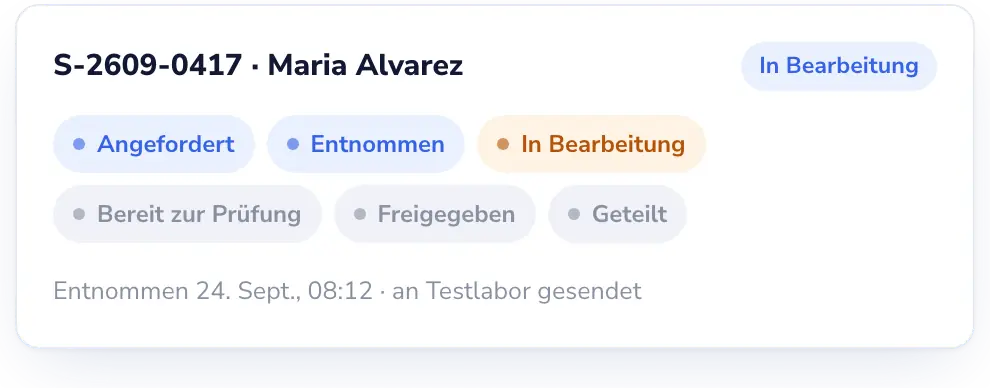 Lab Desk: Wissen, wo jede Probe im Ablauf steht.