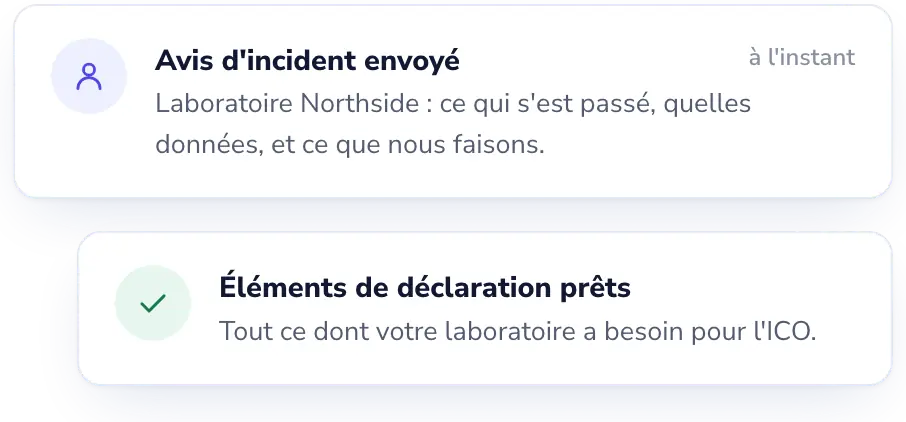 Lab Desk: Une notification à temps pour le délai de 72 heures de l'ICO.