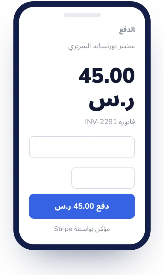 Lab Desk: الدفع يستغرق أقل من دقيقة.