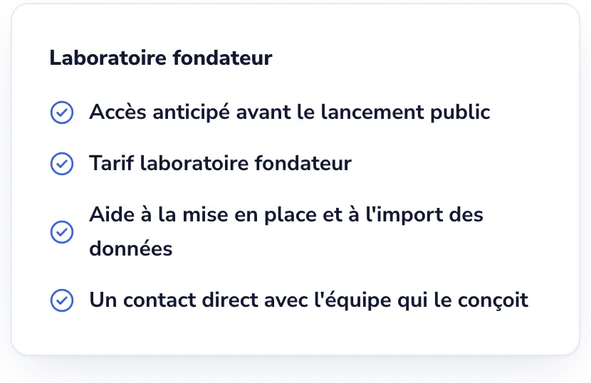 Avantages laboratoire fondateur